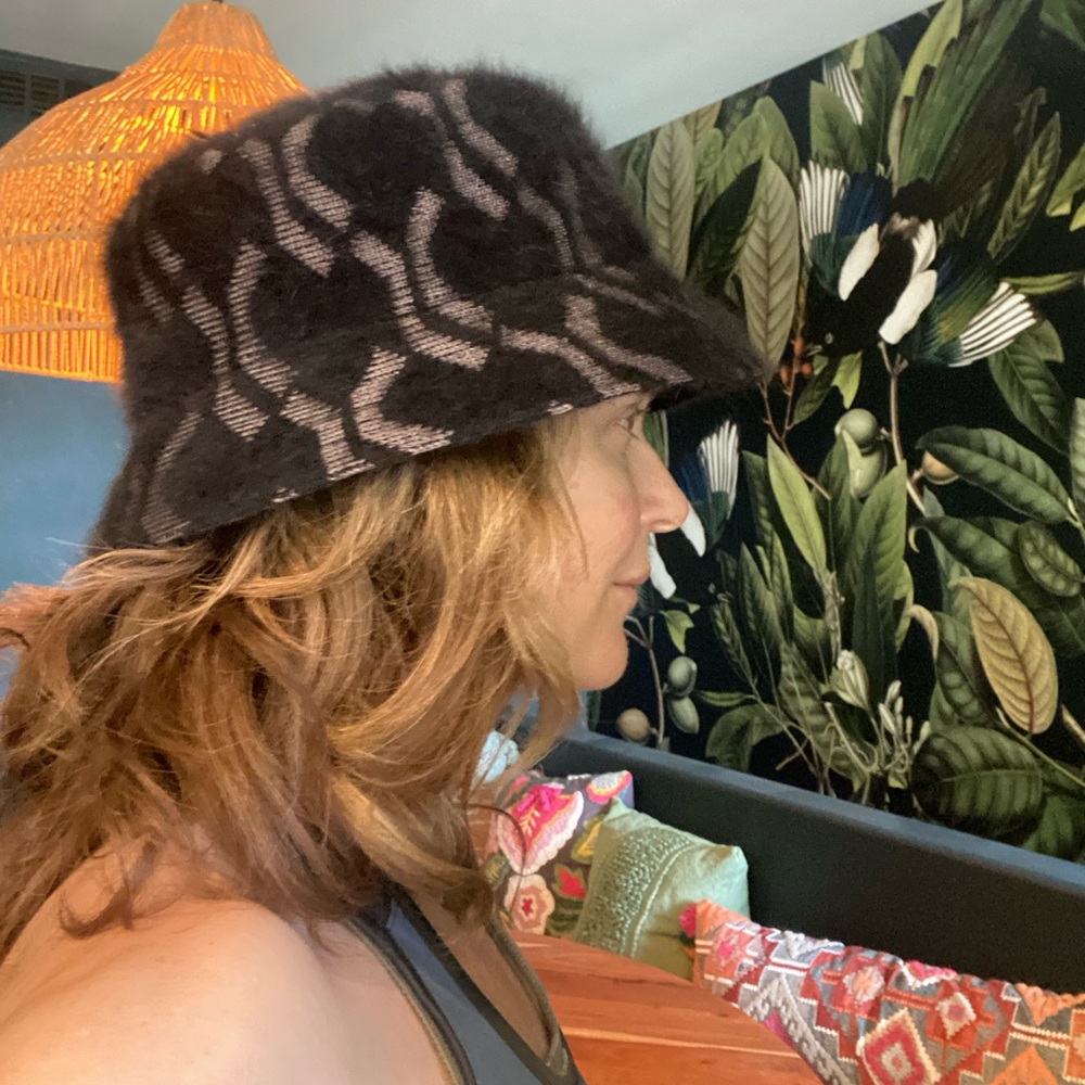 Kangol Black and Grey Patterned Unisex Hat